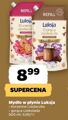 Mydło w płynie Luksja korzenne ciasteczko, gorąca czekolada promocja w Netto