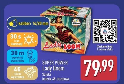 Bateria fajerwerków SUPER POWER Lady Boom 45-strzałowa promocja w Aldi