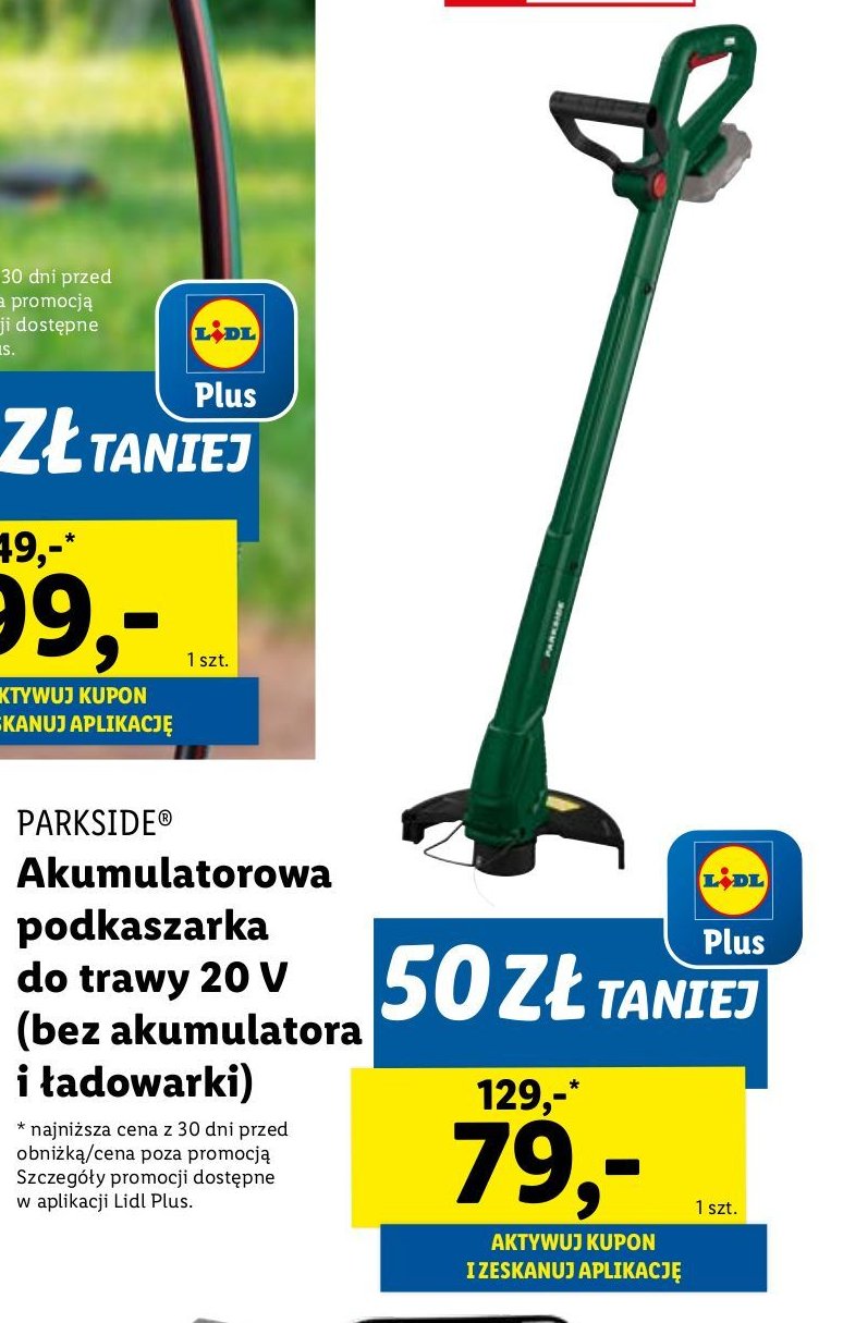 Podkaszarka akumulatorowa 20 v Parkside promocja w Lidl