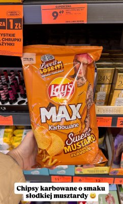 Chipsy Lay's MAX Karbowane Sweet Mustard promocja w Biedronka