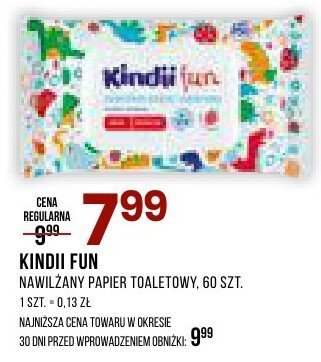 Nawilżony papier toaletowy KINDII FUN promocja w Drogerie Natura