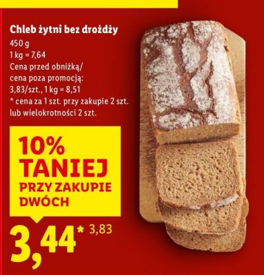 Chleb żytni bez drożdży promocja w Lidl