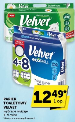 Papier toaletowy Velvet wybrane rodzaje 4-8 rolek promocja w Groszek
