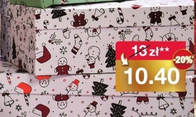 Pudełko prezentowe tekturowe duże wzorzyste promocja w Woolworth
