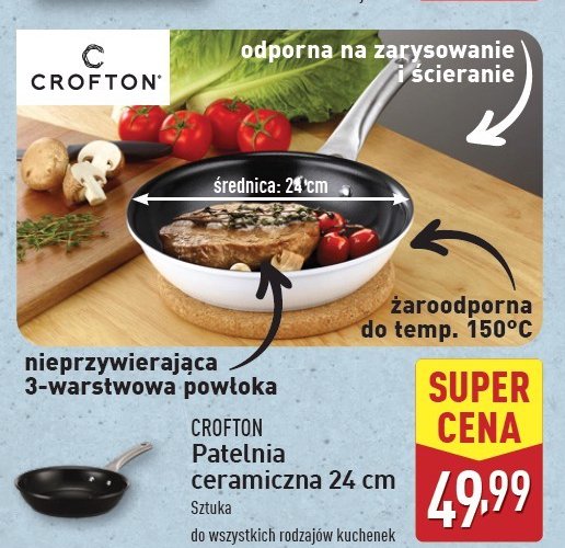 Patelnia ceramiczna 24 cm Crofton promocja w Aldi