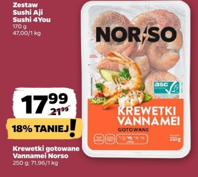 Krewetki gotowane Vannamei  promocja w Netto