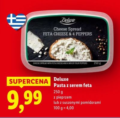 Pasta z serem feta z suszonymi pomidorami promocja w Lidl