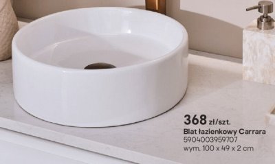 Blat łazienkowy Carrara promocja w Castorama