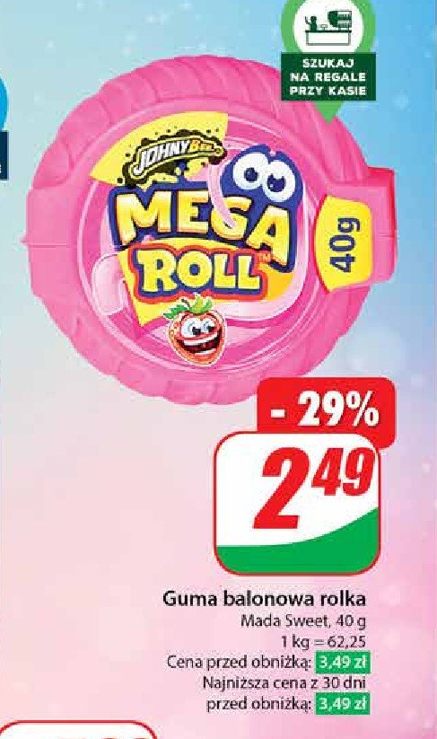 Guma balonowa mega roll Johny bee promocja