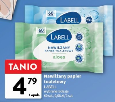 Nawilżany papier toaletowy LABELL wybrane rodzaje promocja w Intermarche