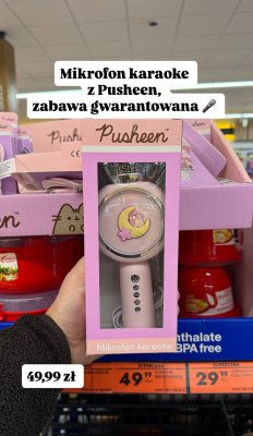 Mikrofon karaoke Pusheen promocja w Biedronka