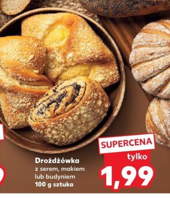 Drożdżówka z serem, makiem lub budyniem 100 g promocja w Kaufland