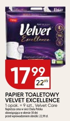 Papier toaletowy Velvet Excellence promocja w Chata Polska