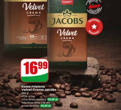 Kawa mielona Velvet Crema Jacobs promocja w Dino
