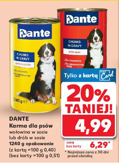 Karma dla psów drobiowa Dante promocja