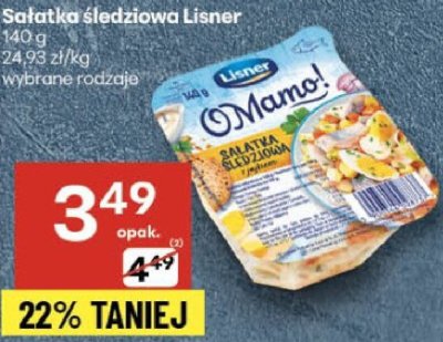 Sałatka śledziowa Lisner promocja w Delikatesy Centrum