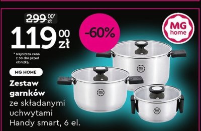 Zestaw garnków ze składanymi uchwytami Handy smart, 6 el. promocja w Biedronka