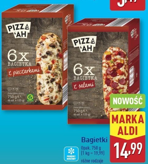 Bagietki z salami PIZZ'AH promocja w Aldi