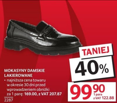Mokasyny damskie lakierowane promocja w Selgros