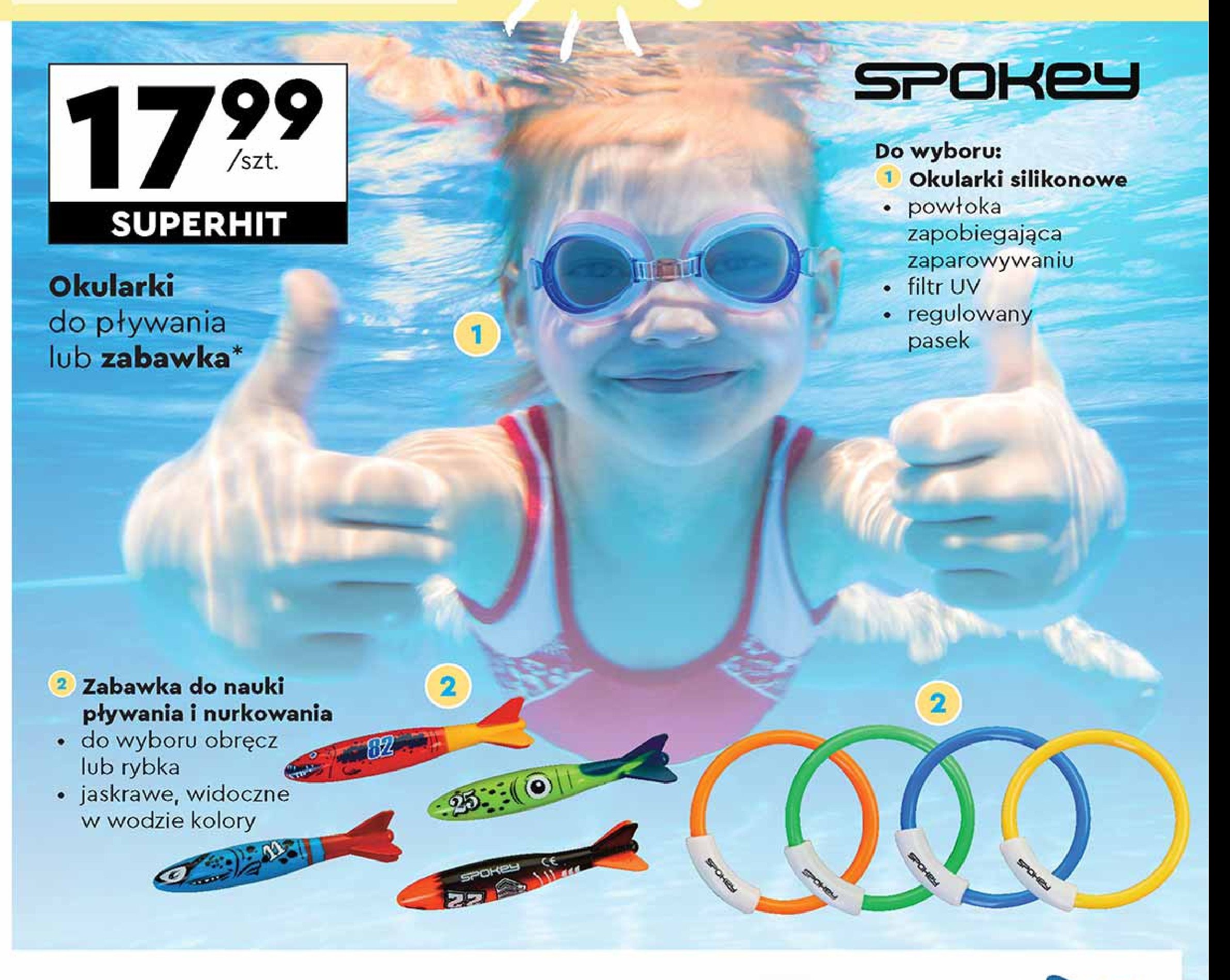 Okularki do pływania dla dzieci Spokey promocja