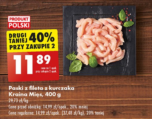 Paski z fileta kurczaka Kraina mięs promocja w Biedronka