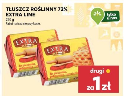Tłuszcz roślinny 72% Extra Line promocja w Stokrotka