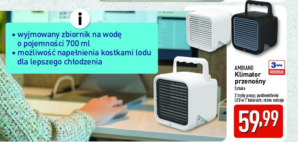 Klimatyzator przenośny AMBIANO promocja w Aldi