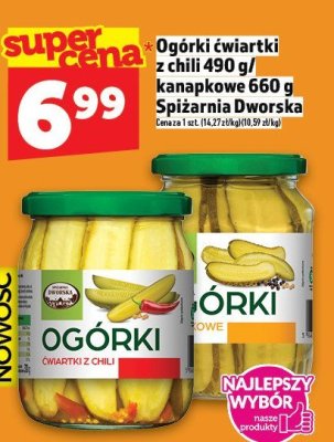 Ogórki ćwiartki z chili 490 g / kanapkowe 660 g Spójnia promocja w TOPAZ