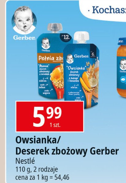 Owsianka mango i banan Gerber promocja w Leclerc