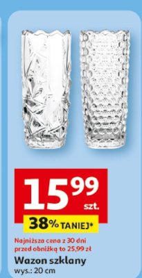 Wazon szklany wys. 20 cm promocja w Auchan