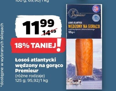Łosoś atlantycki wędzony na gorąco Premieur (różne rodzaje) promocja w Netto