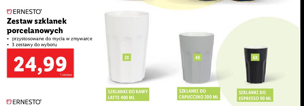 Szklanki do espresso 90 ml Ernesto promocja