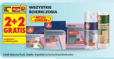 Ścierki wszystkie rodzaje 2+2 gratis promocja w Biedronka