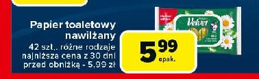 Papier toaletowy nawilżany rumianek i aloevera Velvet fresh promocja w Carrefour Market