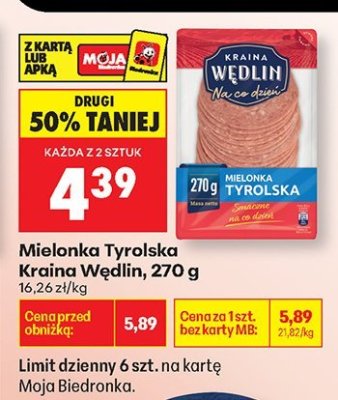 Mielonka Tyrolska Kraina Wedlin, 270 g promocja w Biedronka