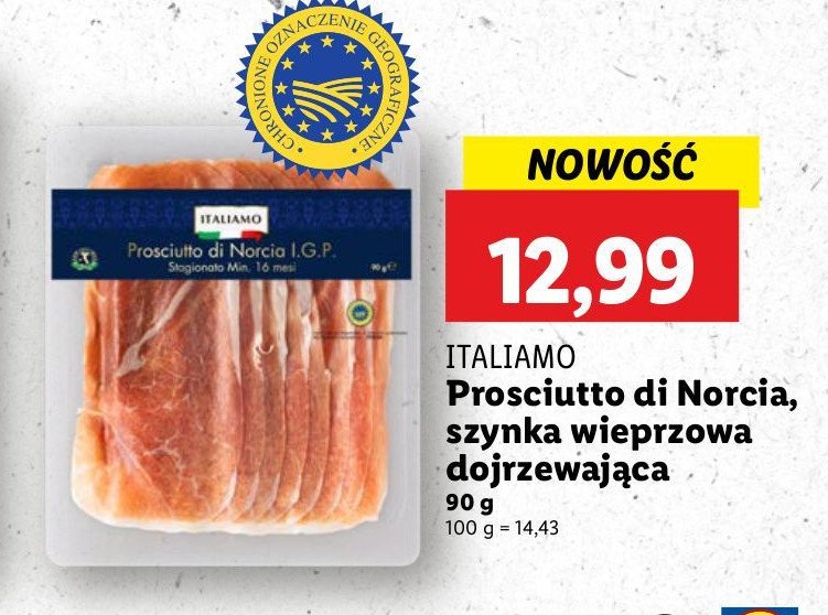 Szynka prosciutto di norcia Italiamo promocja w Lidl