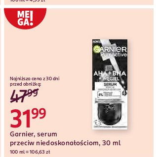 Serum przeciw niedoskonałościom do twarzy Garnier pure active promocja w Rossmann