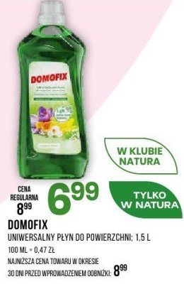 Płyn do powierzchni Domofix uniwersalny 1.5L promocja w Drogerie Natura