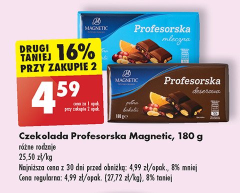 Czekolada profesorska mleczna z bakaliami Magnetic promocja