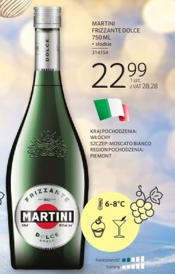 Wino MARTINI FRIZZANTE DOLCE 750 ML promocja w Selgros