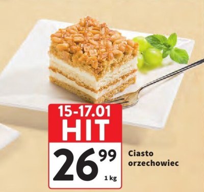 Ciasto orzechowiec promocja w Intermarche