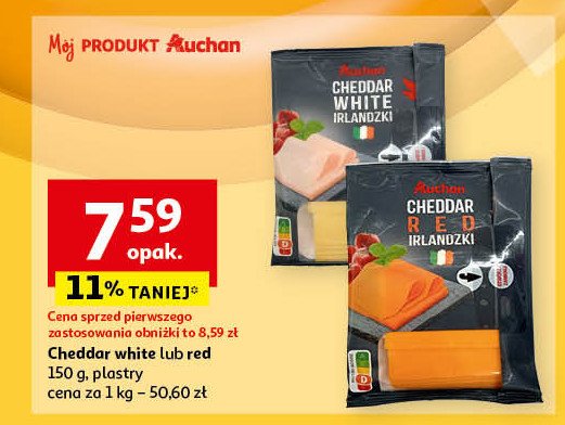 Ser cheddar white Auchan promocja