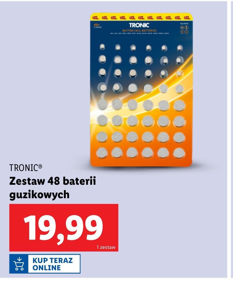 Baterie guzikowe Tronic promocja w Lidl