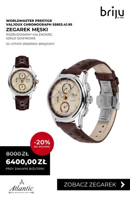 Zegarek męski Worldmaster Prestige Valjox Chronograph 55853.41.95 srebrno-brązowy promocja w Briju