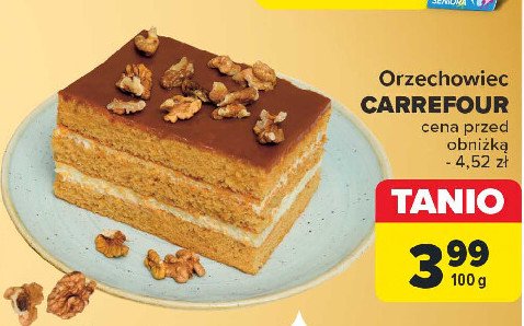 Ciasto orzechowiec Carrefour targ świeżości promocja w Carrefour Market