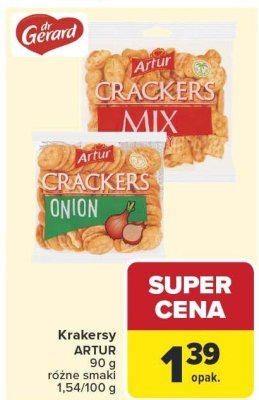 Krakersy ARTUR 90 g różne rodzaje promocja w Carrefour