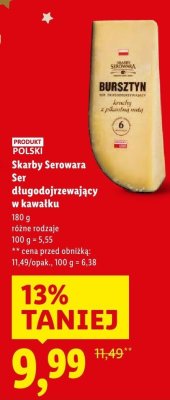 Ser długodojrzewający w kawałku różne rodzaje promocja w Lidl