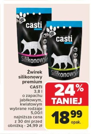 Żwirek silikonowy dla kota jabłkowy Casti promocja w Carrefour