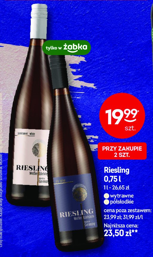 Wino wytrawne RIESLING promocja w Żabka