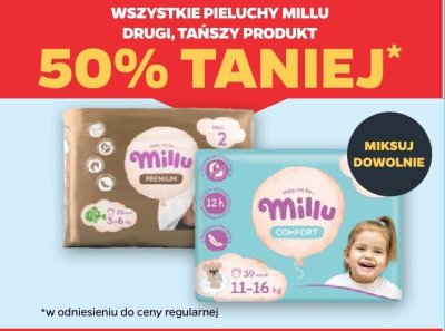Wszystkie pieluchy Millu DRUGIE -50% promocja w Netto